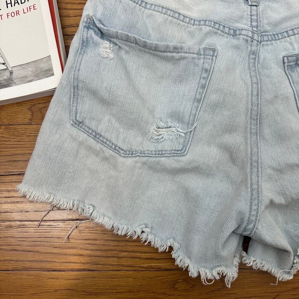 JUST USA Light Wash Cut Off Distressed Denim Shorts - Picture 7 of 7